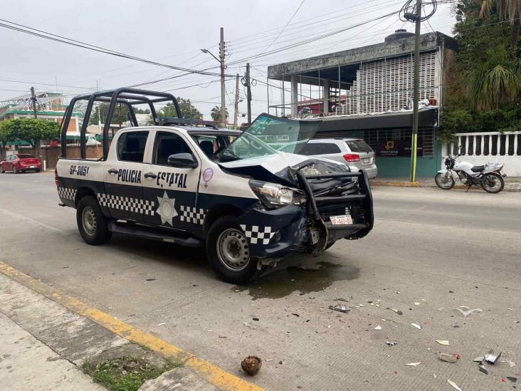 Choca patrulla de la SSP Veracruz en Poza Rica