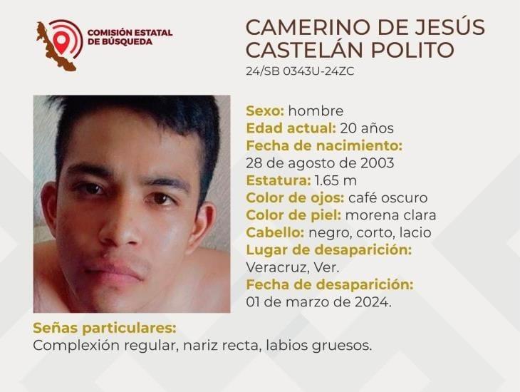 Buscan a Camerino de Jesús desapareció en la ciudad de Veracruz
