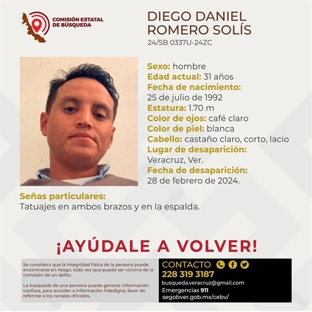 Desaparece hombre en la ciudad de Veracruz; sus familiares lo buscan