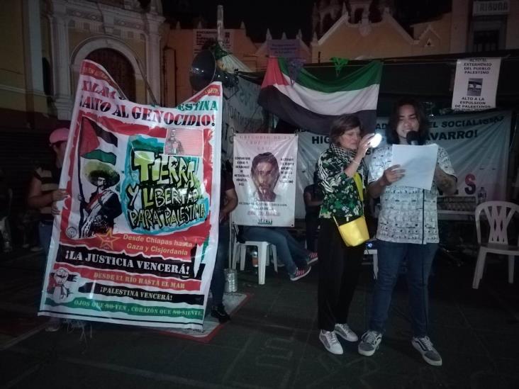 “¡Palestina libre!”, piden activistas en Xalapa