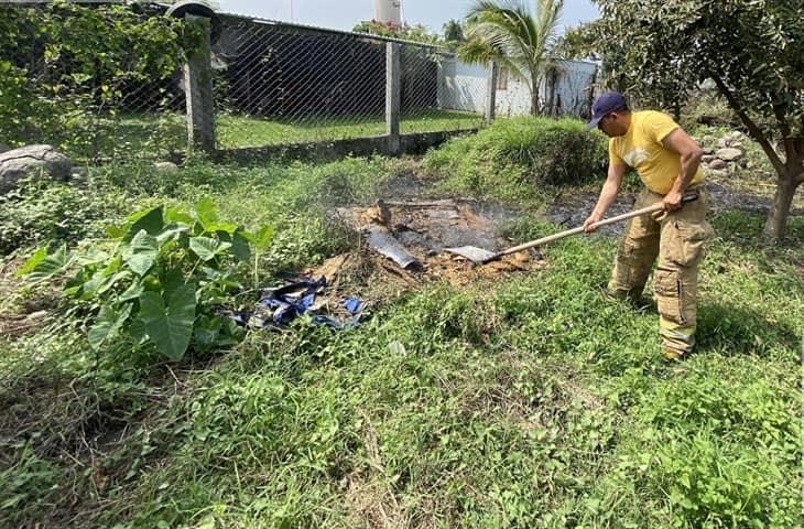 Se registra incendio de pastizal en colonia de Vega de Alatorre