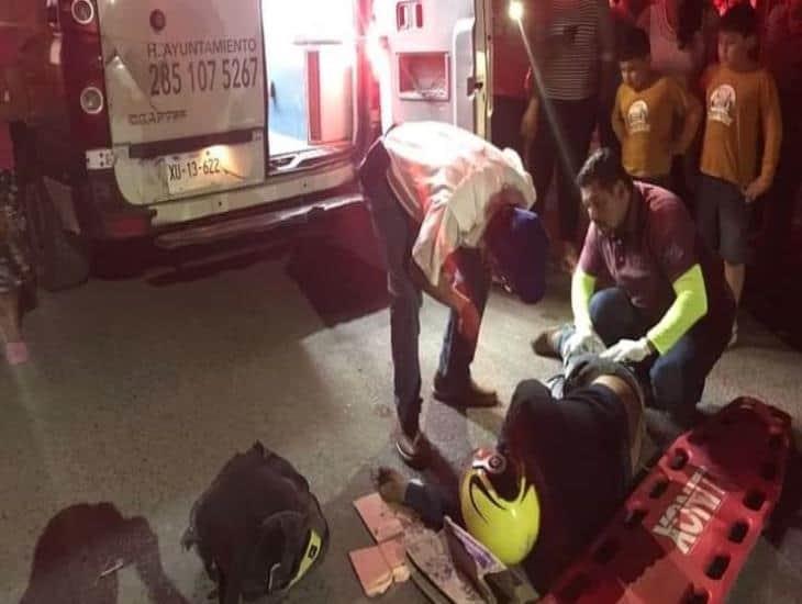 Motociclista en Paso de Ovejas derrapa y termina en el hospital