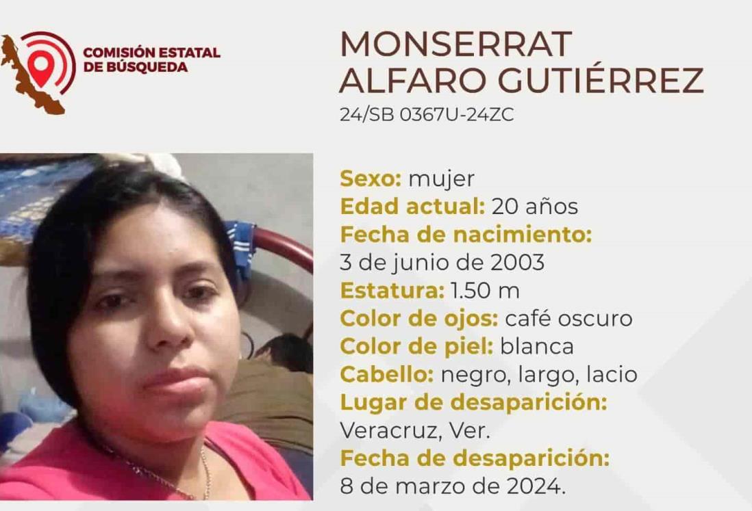 Desaparece Monserrat Alfaro Gutiérrez, jovencita de 20 años en Veracruz