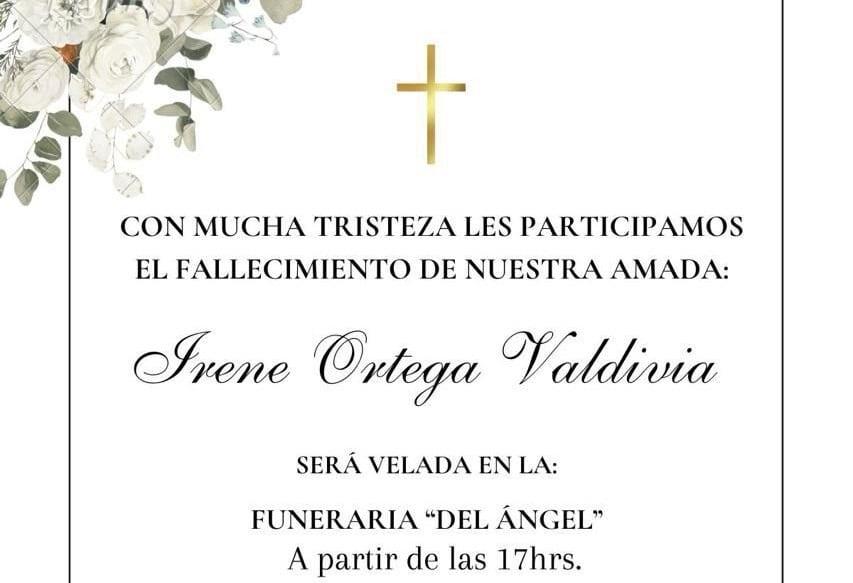 Fallece Irene Ortega, mamá del empresario José Manuel Urreta