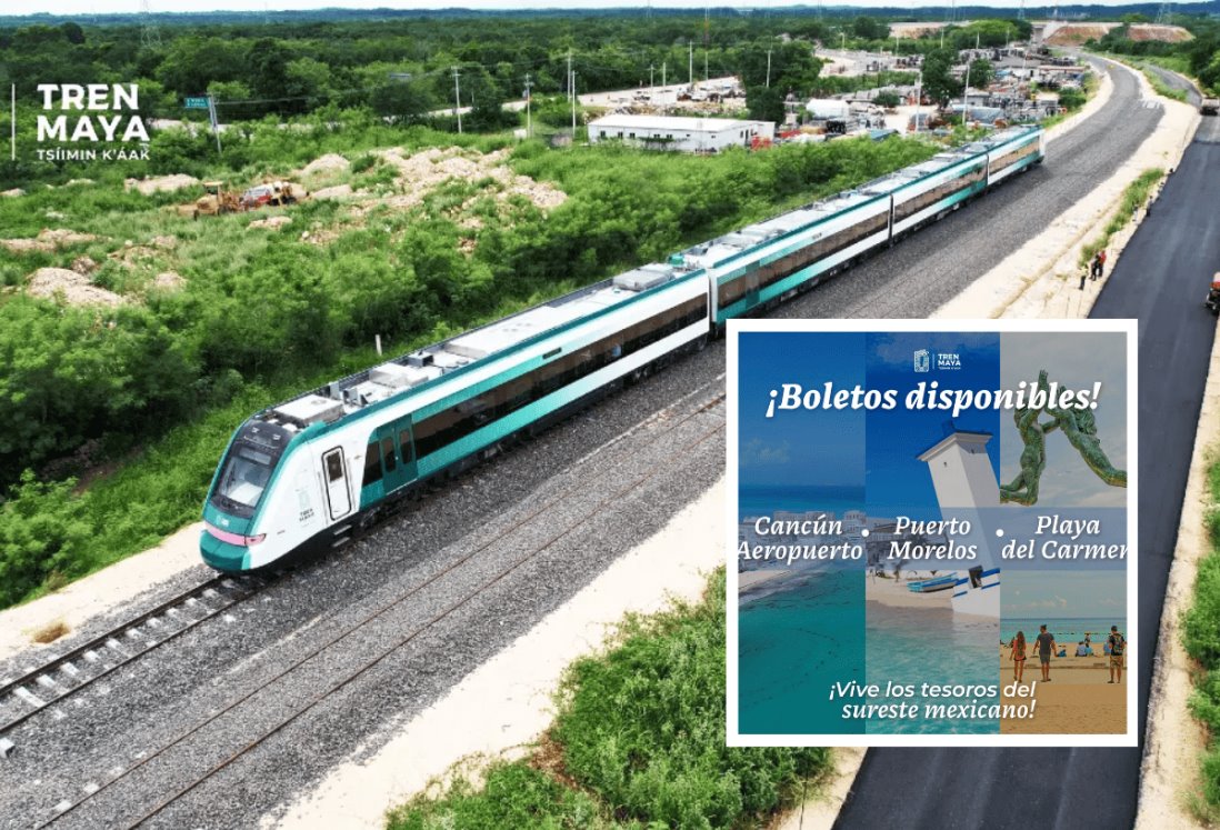 Tren Maya: Boletos ya disponibles para la ruta Cancún-Playa del Carmen