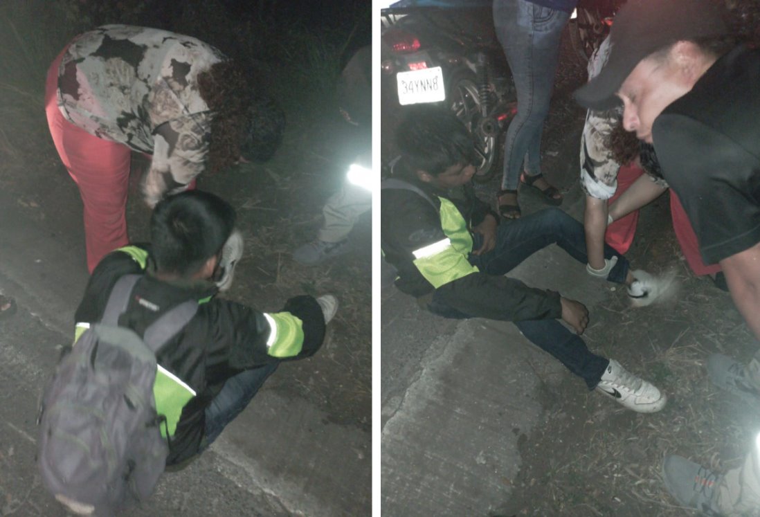 Motociclistas en estado de ebriedad derrapan en carretera de Veracruz