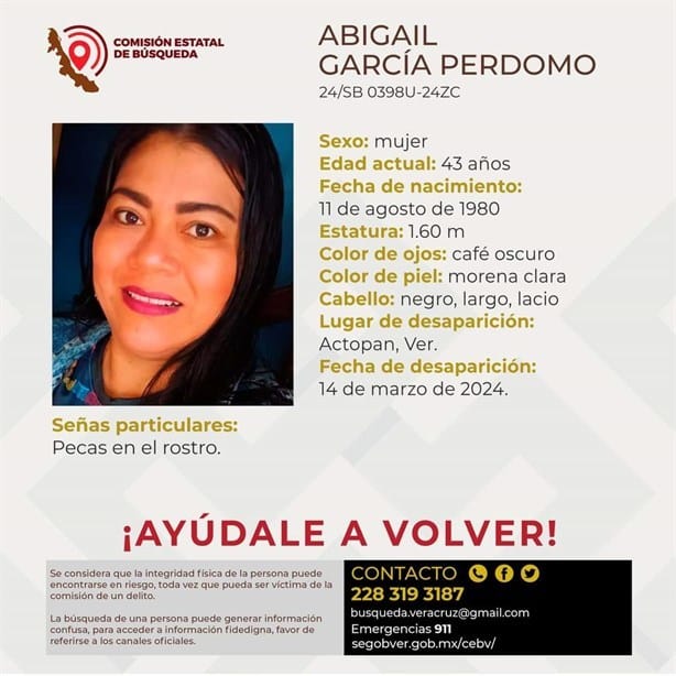 Se cumplen 5 días del secuestro de la maestra Abigail García, en Actopan