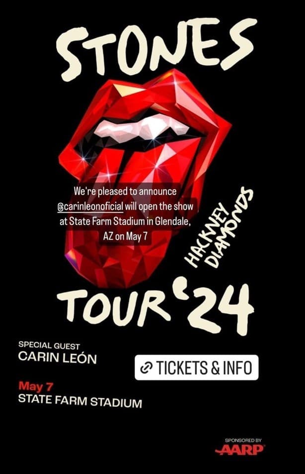 Carín León abrirá concierto de los Rolling Stones en Arizona