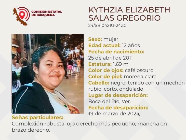 Kytzhia Elizabeth de 12 años cumple 4 días desaparecida en Boca del Río