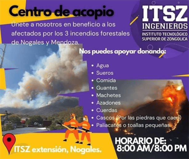 Estos son los centros de acopio en Veracruz por los incendios forestales
