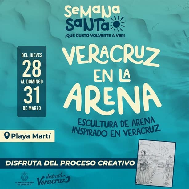 Semana Santa 2024: Esculturas de arena en esta playa de Veracruz