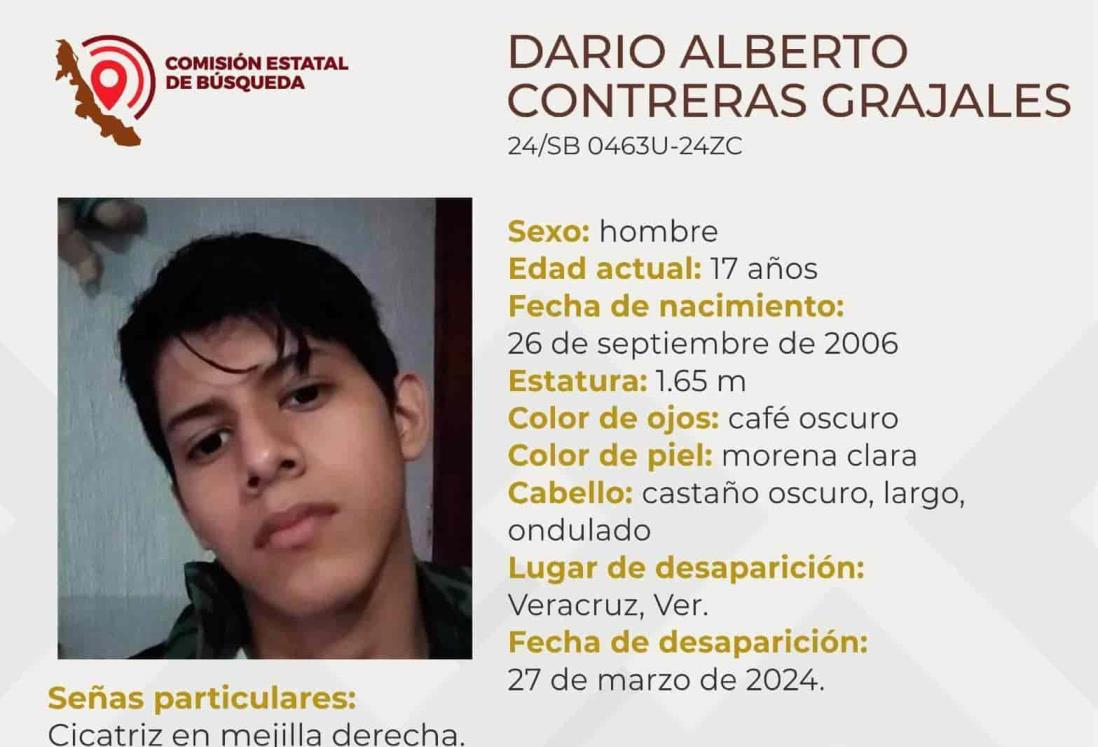 Desaparece Darío Alberto Contreras, adolescente de 17 años en Veracruz