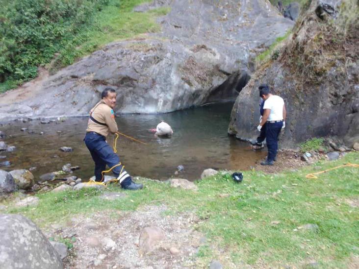 Muere ahogado en la poza cascada mata perro, en Xico