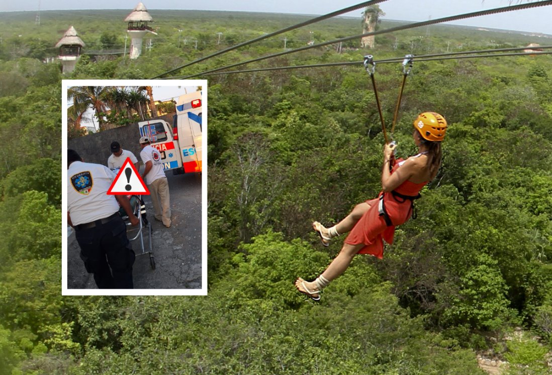 Turista cae desde dos metros de altura de una tirolesa en Úrsulo Galván