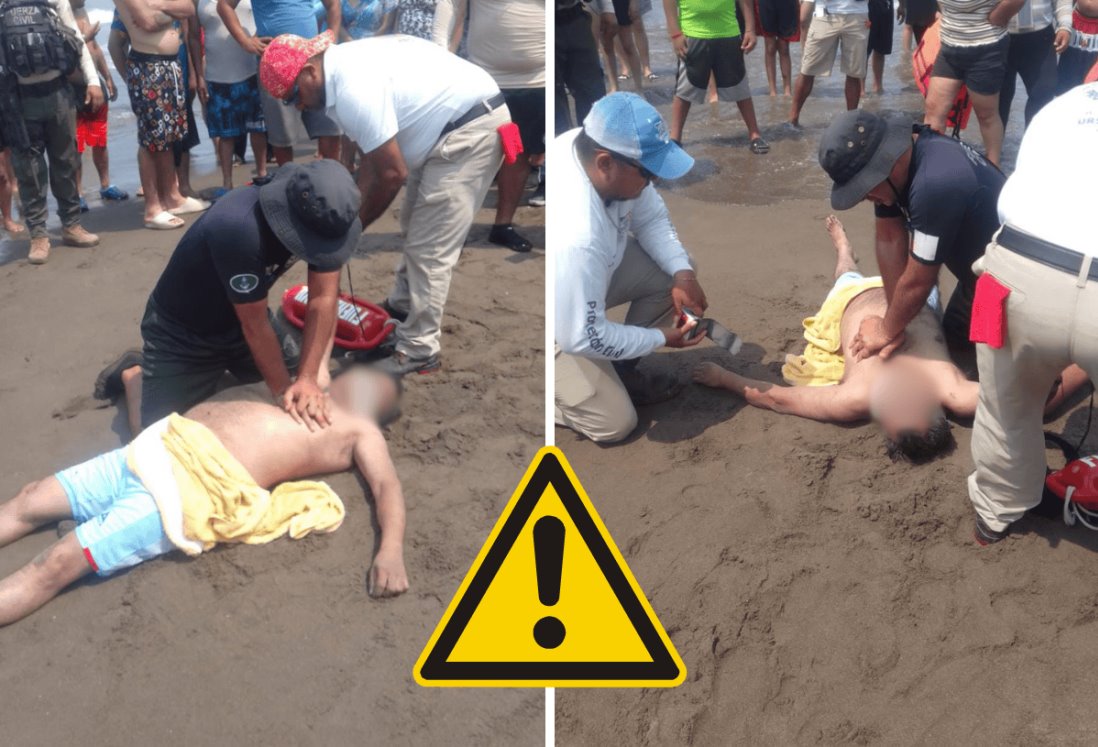 Turista poblano fallece ahogado en Playa de Chachalacas