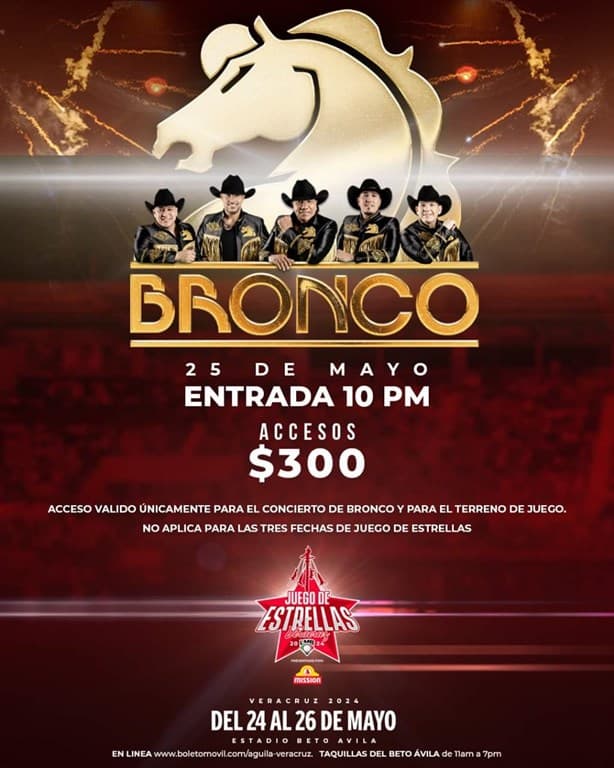 Concierto de Bronco en Veracruz: precio del boleto en taquilla para verlos en el Juego de Estrellas