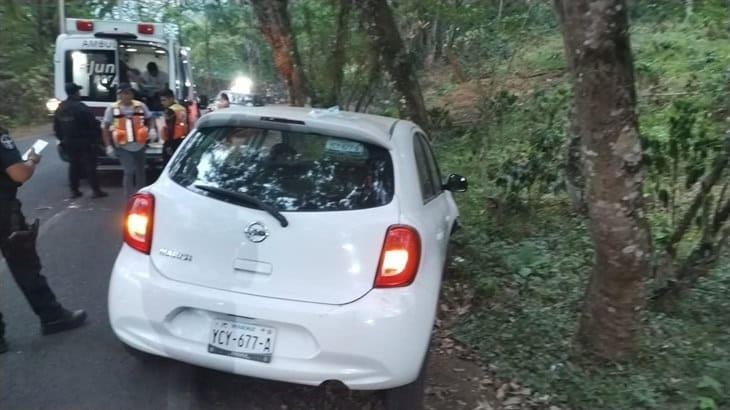 ¡Se sale del camino! conductor sufre accidente automovilístico en Fortín