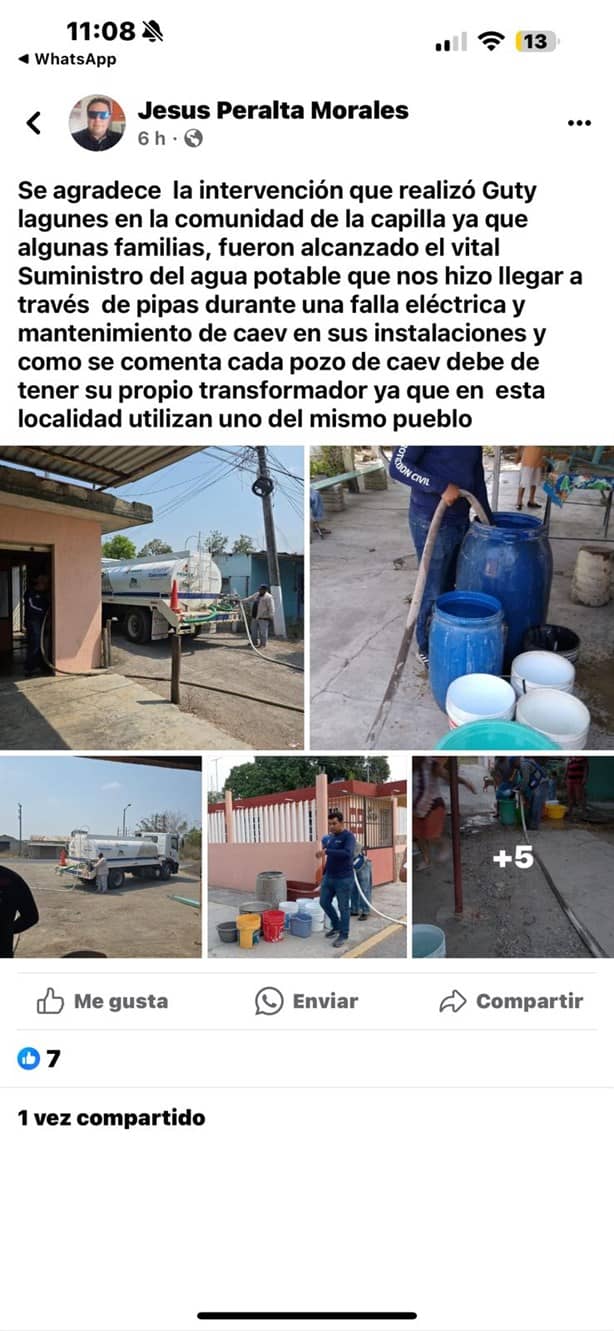 Alcaldesa de Tlalixcoyan manda pipas de agua a otro municipio con fin electoral