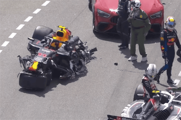 Checo Pérez se accidenta y termina con automóvil destrozado en el Gran Premio de Mónaco