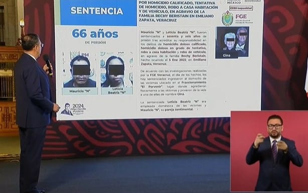 En mañanera de AMLO destacan sentencia para asesinos de Gina Beristain, en Emiliano Zapata