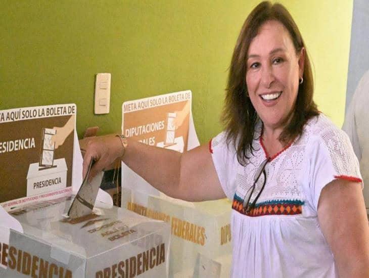 Rocío Nahle vota en Coatzacoalcos, confía en que elección 2024 salga en paz