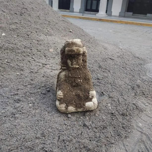 Falso hallazgo de pieza arqueológica en el centro histórico de Veracruz, confirma INAH