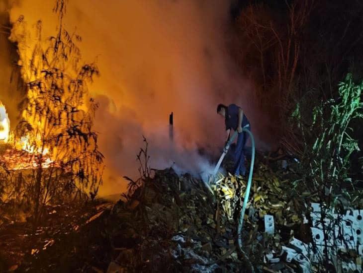 Combaten incendio de pastizal en Paso de Ovejas