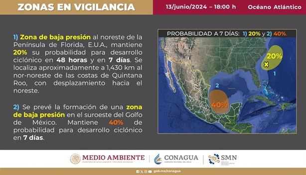 SMN revela zonas en alerta ante posible formación de huracán