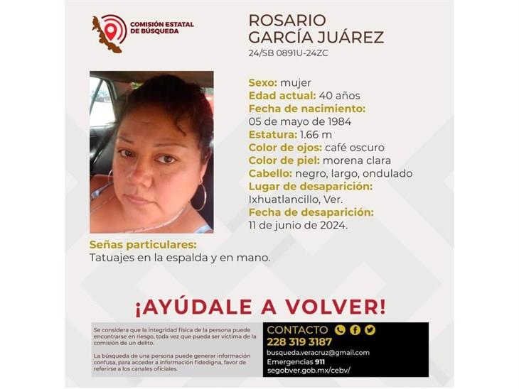 Rosario, de 40 años, reportada como desaparecida en Ixhuatlancillo