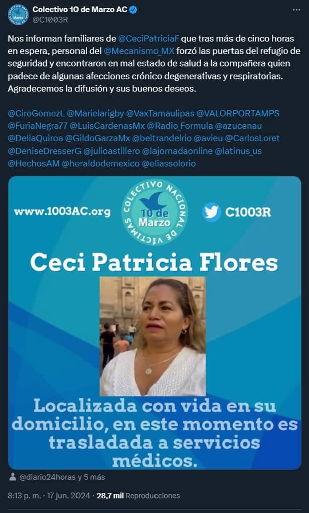 ¿Qué le pasó a Ceci Flores? Localizan con vida a madre buscadora