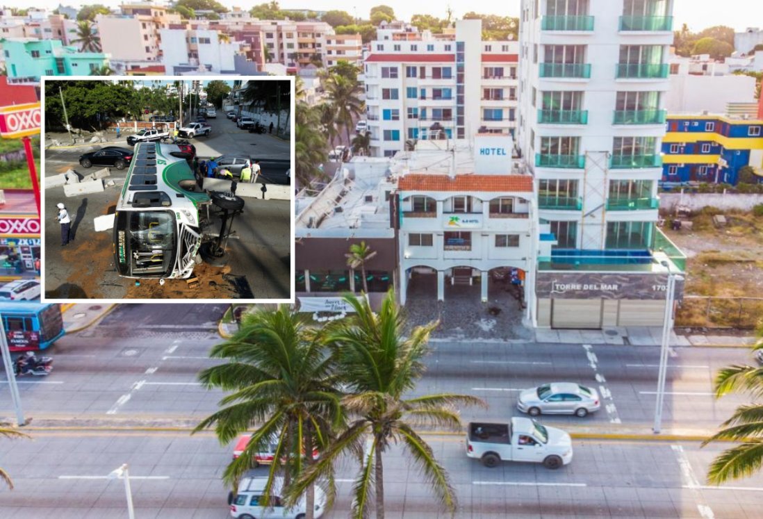 Reabren bulevar Miguel Alemán en Boca del Río tras accidente de camión urbano