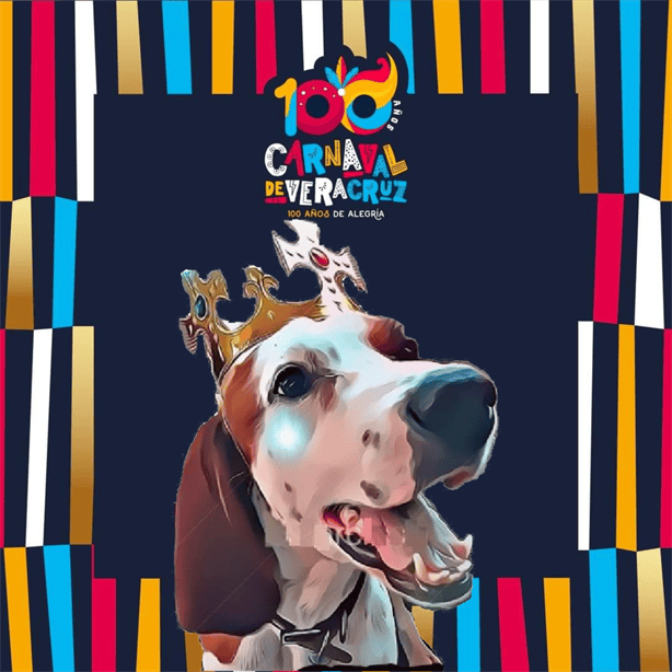 Yuri promueve a Chaco, el Primer Rey perro del Carnaval de Veracruz 2024