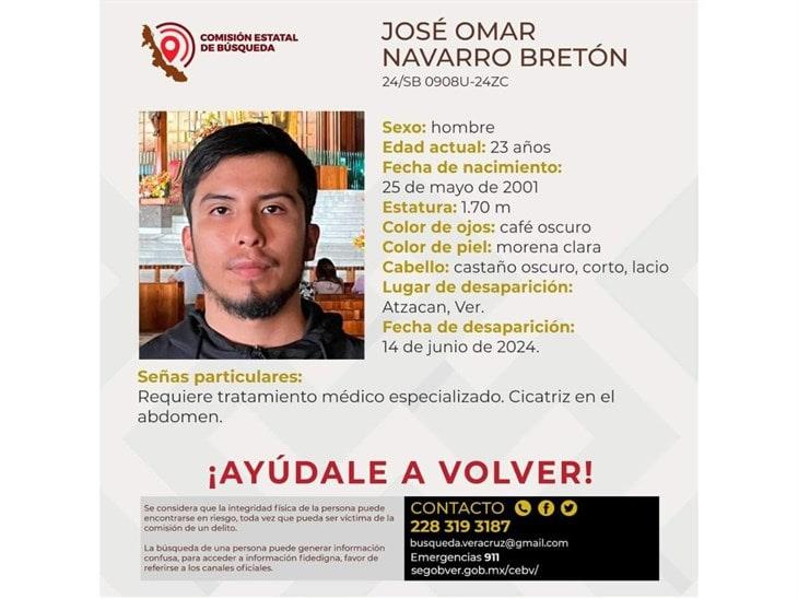 Joven de 23 años se encuentra desaparecido en Atzacan