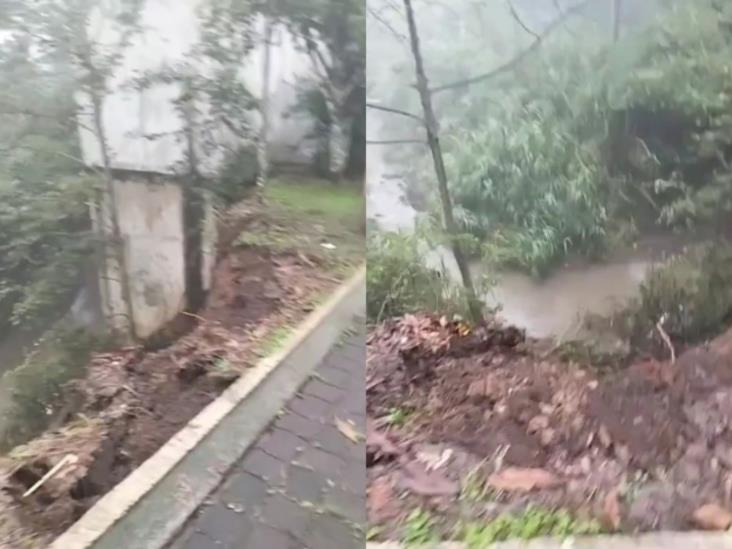 Alertan ante deslave de ladera en Las Ánimas de Xalapa (+Video)