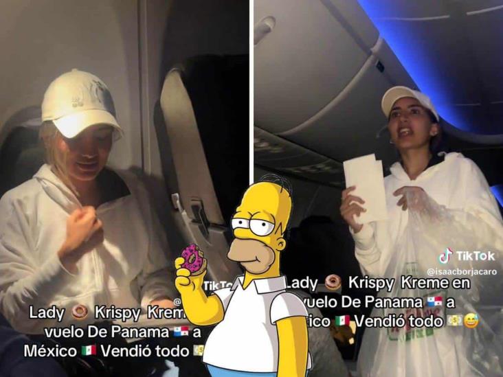 Lady Krispy Kreme: Mujer vende donas durante vuelo y se hace viral (+Video)