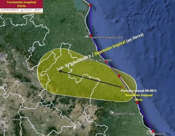 Cancelan clases en estos municipios de Veracruz por la depresión tropical Chris este 01 de julio