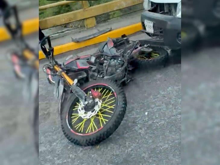 Se registra percance vial entre camioneta de Bimbo y moto en Misantla