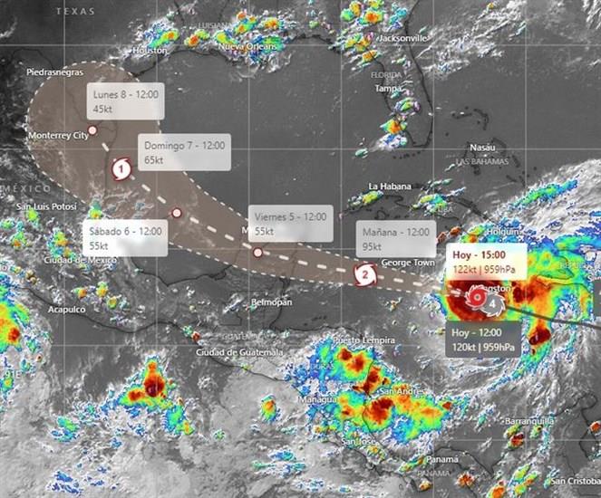 Beryl llegaría a Península de Yucatán como huracán categoría 2, afectaría también a Veracruz