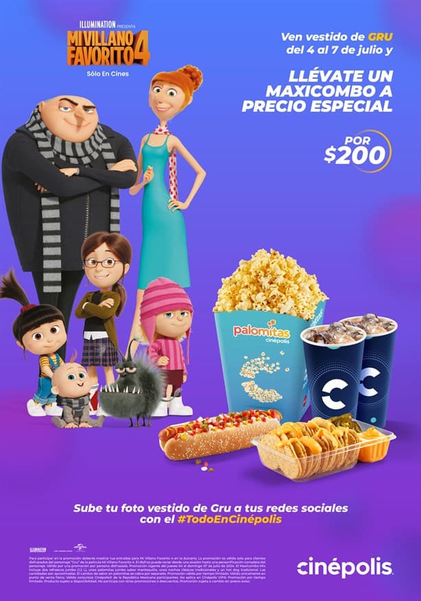 Cinépolis: Esta es la promoción que obtendrás si vas disfrazado de Gru