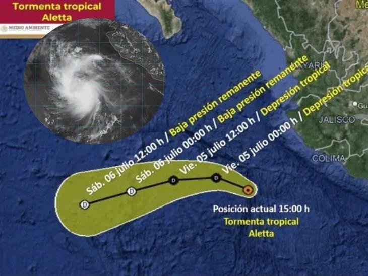 Tormenta tropical Aletta: esta será su trayectoria y estados afectados