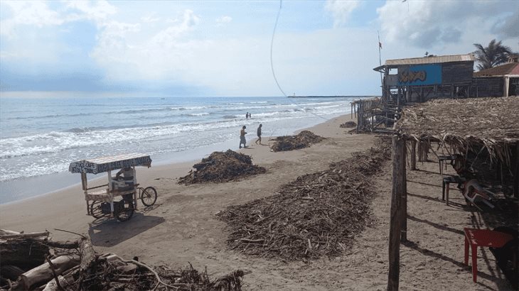 Tras tormenta tropical Chris, palizada en Tecolutla pone en riesgo a turistas