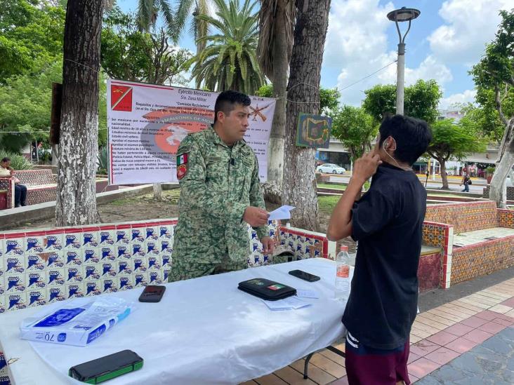 Reclutamiento de personal en municipios de Veracruz para Ejército Mexicano