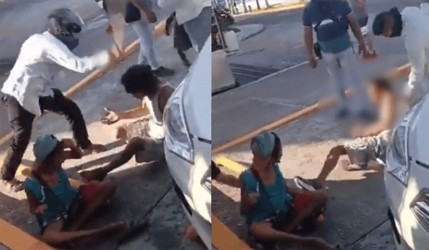 Brutal golpiza contra persona en situación de calle en Veracruz queda grabada en video