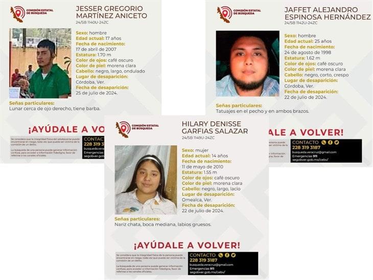 Dos menores de edad y un joven reportados como desaparecidos en la región de las Altas Montañas