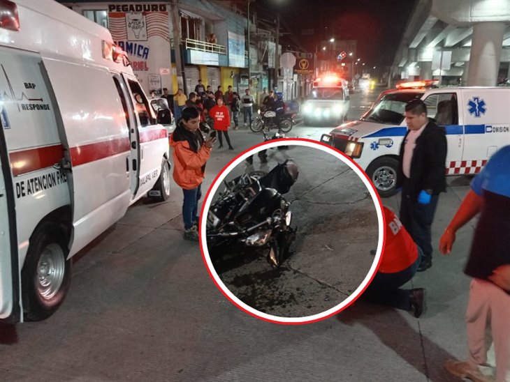 Pareja de motociclistas se accidentan en Xalapa: ¿Qué ocurrió? 