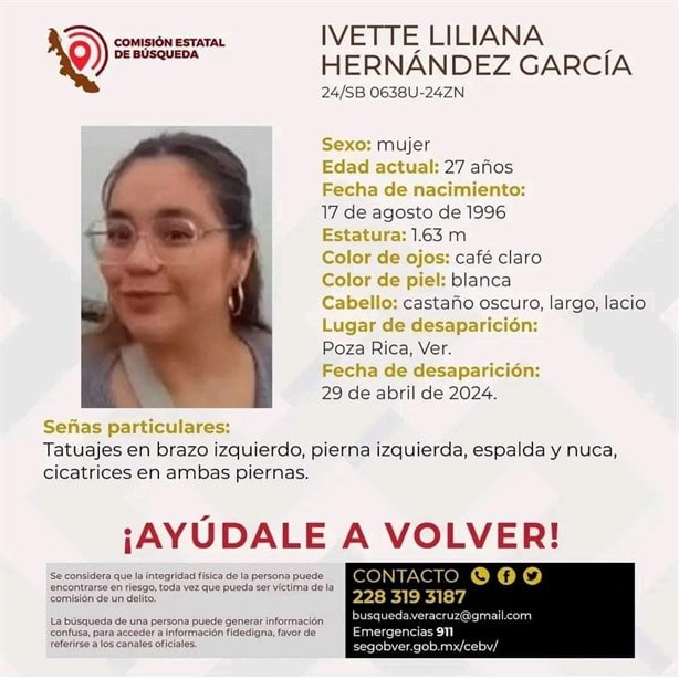 Desde hace 3 meses nada se sabe de Ivette en Poza Rica; autoridades la revictimizan