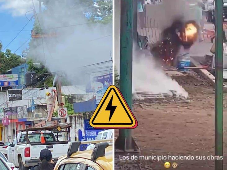 ¡Como fuegos artificiales! Estalla cableado subterráneo en Las Trancas