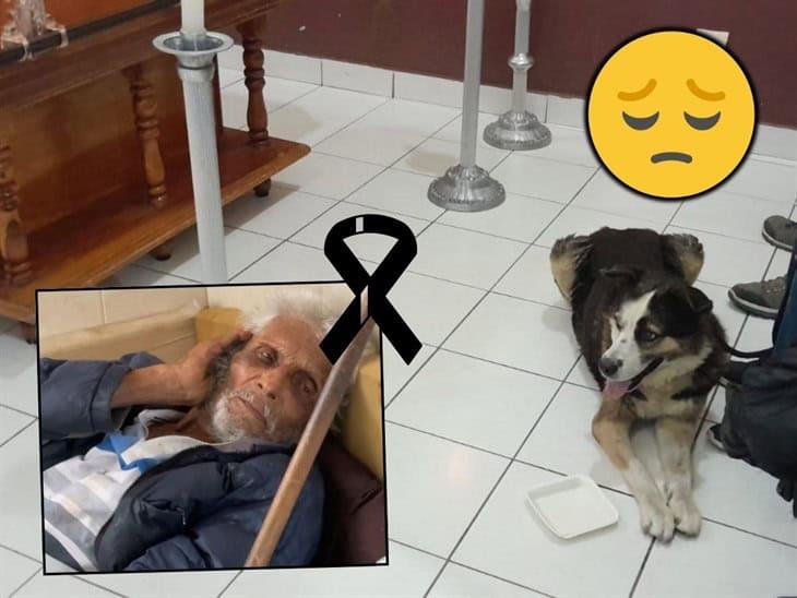 El perrito Rocky despide a su amo don Alfonso, quien falleció en Xalapa a los 101 años