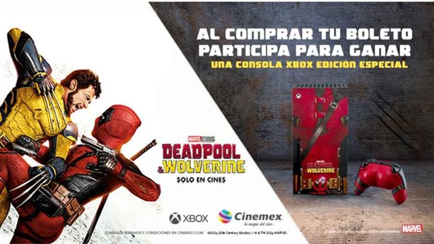 Consola de Xbox de Deadpool & Wolverine en Cinemex ¡te decimos como puedes ganarla!