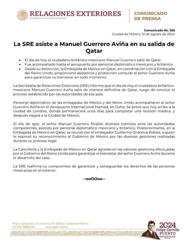 Manuel Guerrero, mexicano detenido en Catar por ser gay, ya está en libertad